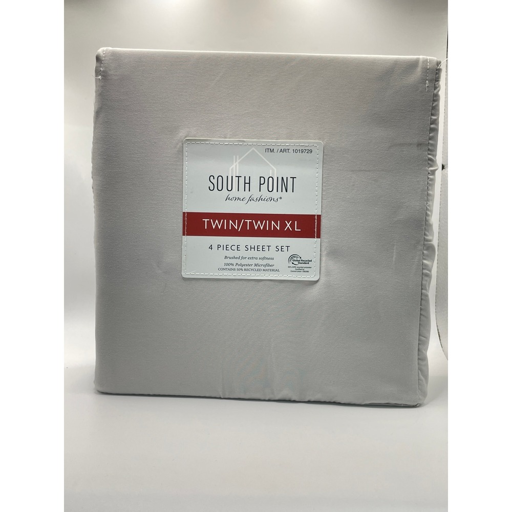 South Point Sheet Set Twin XL Gray NEW 4 Piece Microfiber